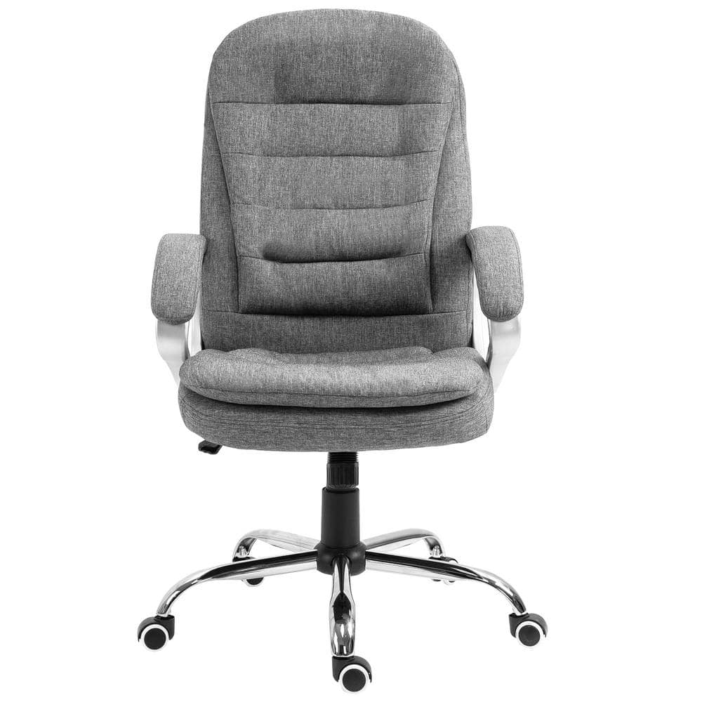 Vinsetto Grey Adjustable Height Ergonomic High Back Home Office Chair with Armrests 921-170V80