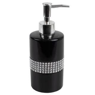 Home Basics 4-Piece Luxury Bath Accessory Set with Stunning Sequin Accents in Black HDC62866