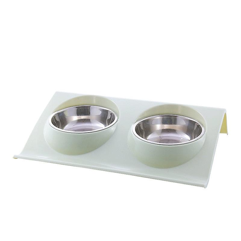 No spill high station double dog bowl