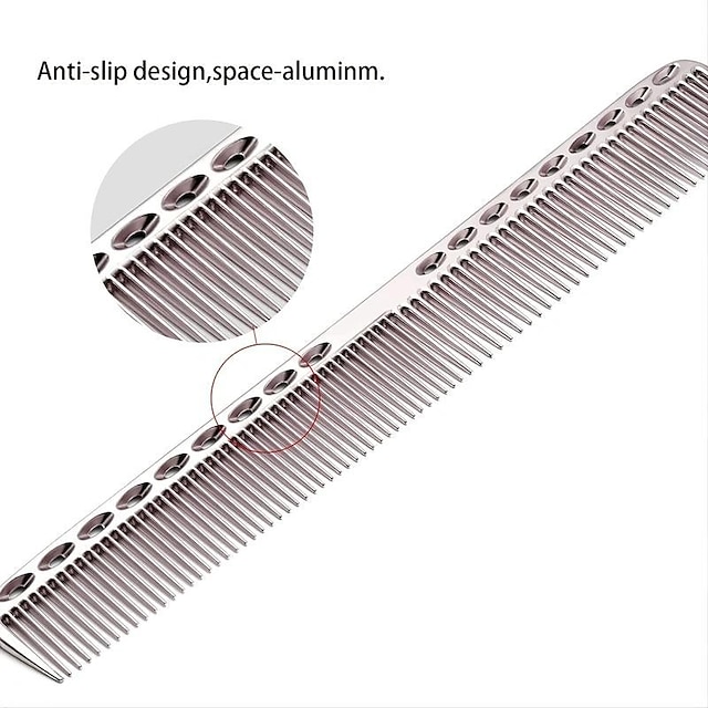 4pcs Professional Stainless Steel Comb Space Aluminum Comb For All Hair Types Hair Styling Comb Fine Cutting Comb Rat Tail Comb Detangling Comb