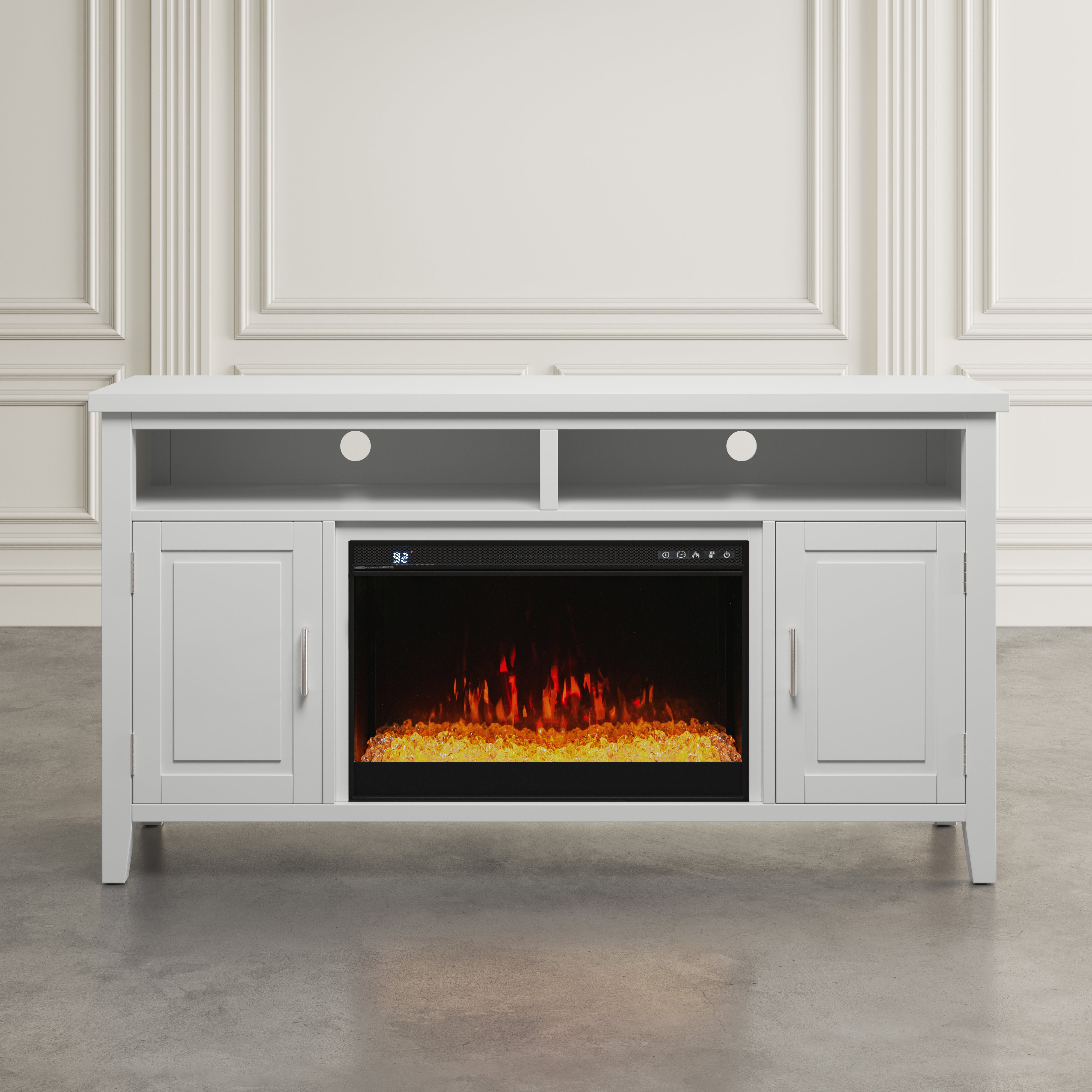 Urban White 60 Electric Fireplace & Media Console