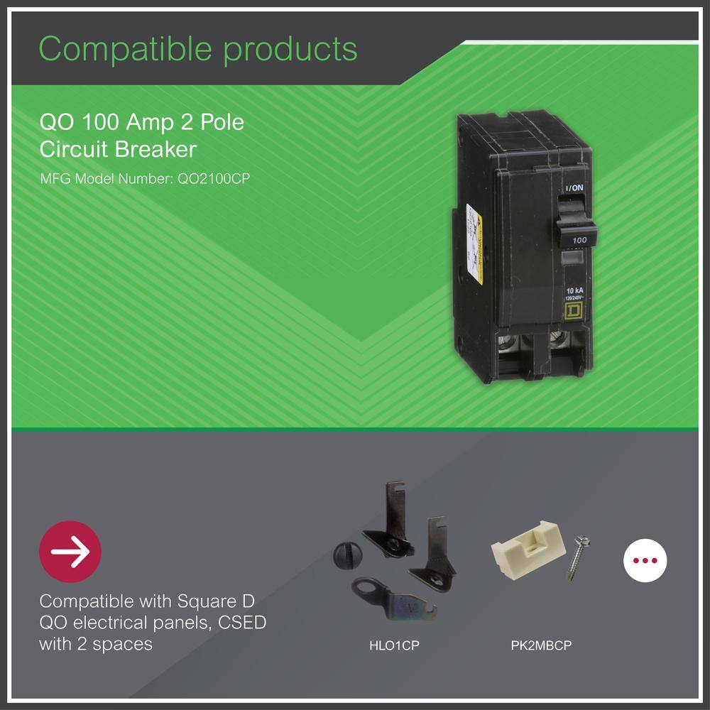 Square D 100 Amp 2-Pole Circuit Breaker QO2100C