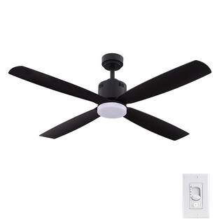 Home Decorators Collection Kitteridge 52 in. LED Indoor Matte Black Ceiling Fan with Light Kit 35442-HBUB