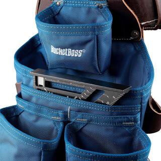 BUCKET BOSS 2-Bag Hybrid Suspension Rig Work Tool Belt with Suspenders in Blue 55505-RB