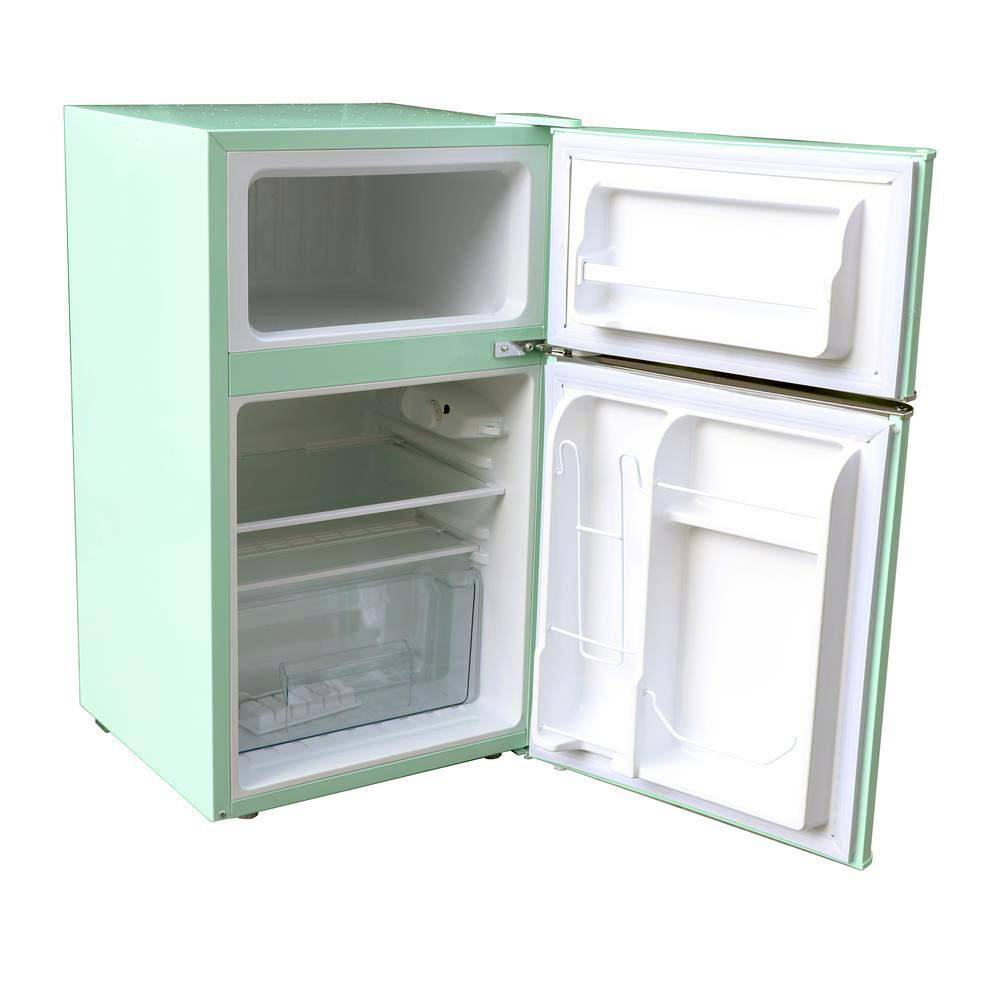 Magic Chef Retro 3.2 cu. ft. 2-Door Mini Fridge in Mint Green HMCR320ME