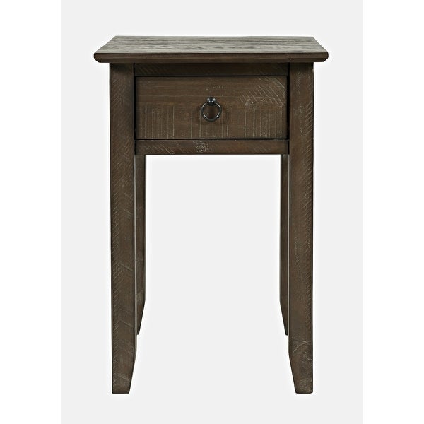 Devon Farmhouse Distressed Rustic One-drawer Pine Chairside End Table by Jofran