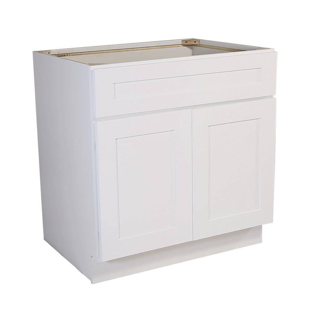 Design House Brookings Plywood Ready to Assemble Shaker 48x34.5x24 in. 2-Door Base Kitchen Cabinet Sink in White 561514