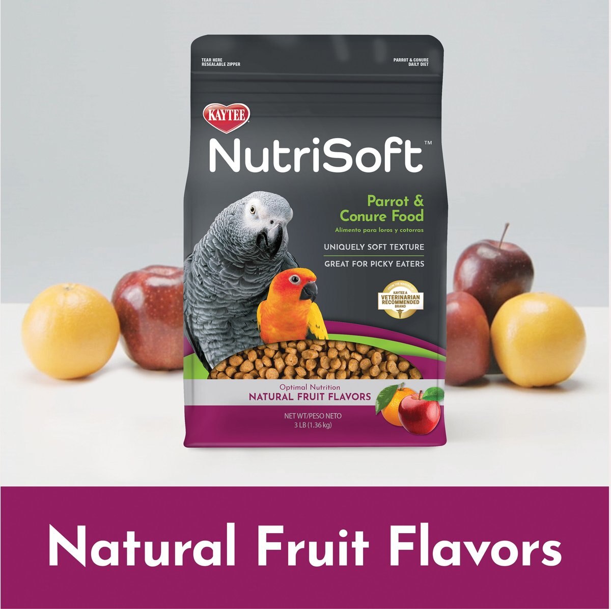 Kaytee NutriSoft Parrot and Conure Bird Food， 3-lbs