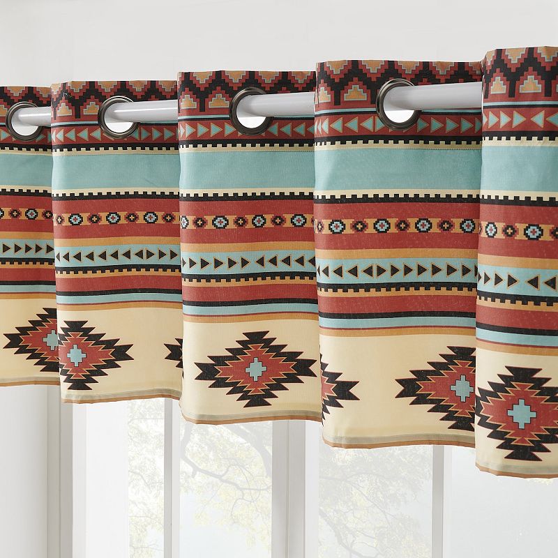 Greenland Home Red Rock Grommeted Window Valance， 84-inch Wide， Clay