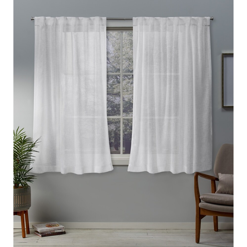 ATI Home Belgian Sheer Hidden Tab Top Curtain Panel Pair