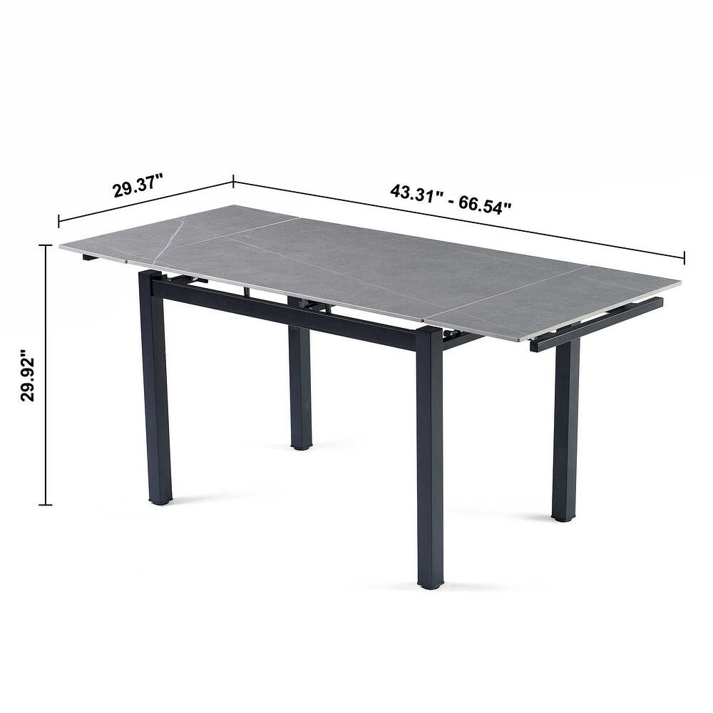 Ceramic Modern Rectangular Expandable Dining Room Table