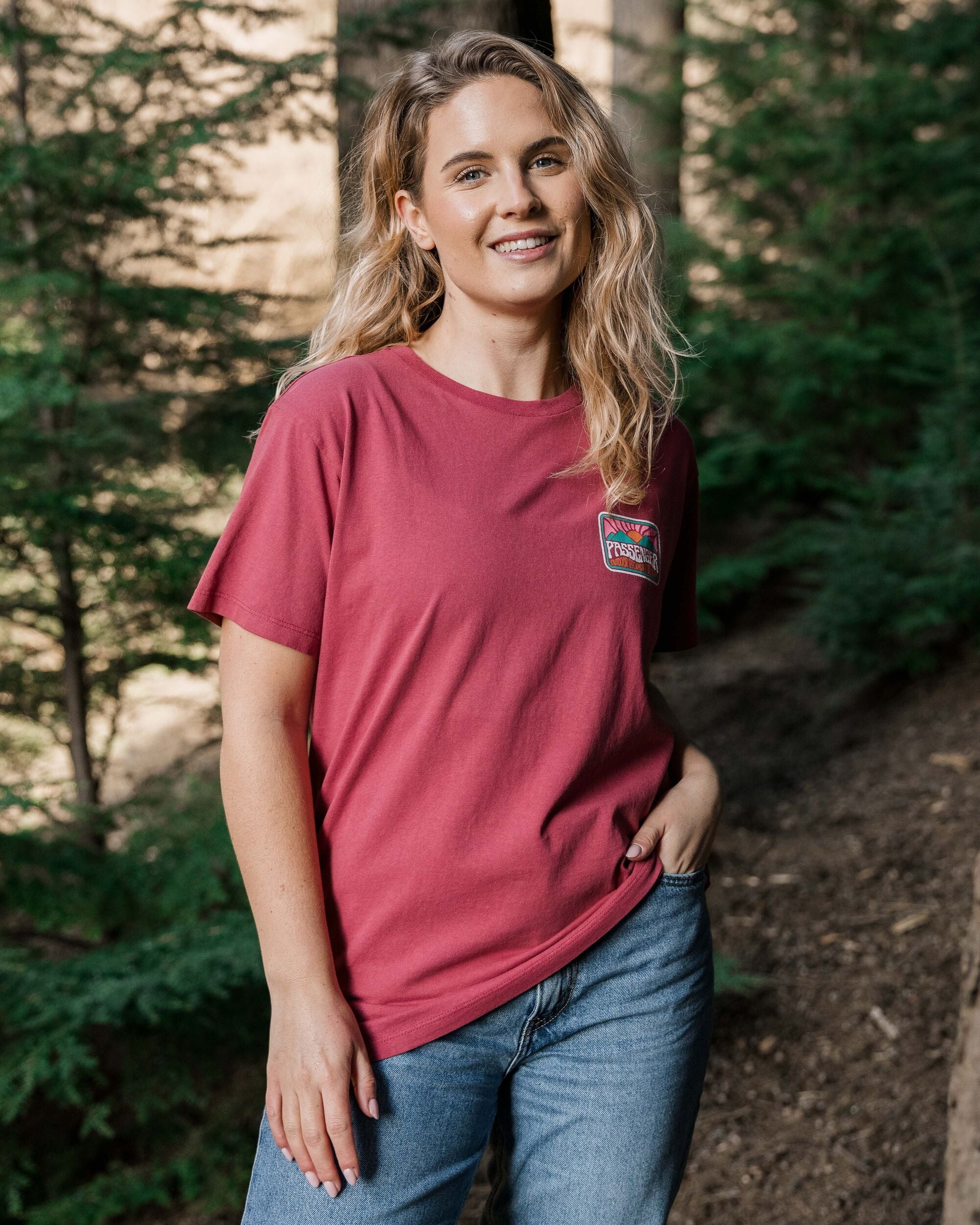 Golden Hour Recycled Cotton Oversized T-Shirt - Earth Red