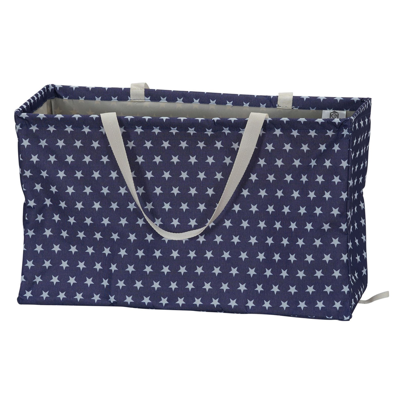 Household Essentials Krush Re Countangle Utility Tote Bag， White Stars on Blue