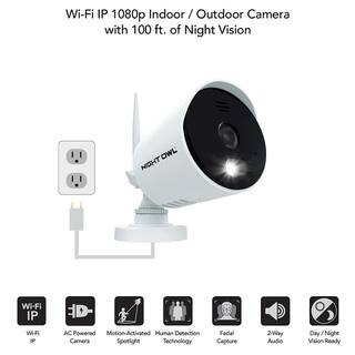 Night Owl 1080p HD Wi-Fi IP Security Camera with Built-In Spotlights CAM-WNIP2LBU