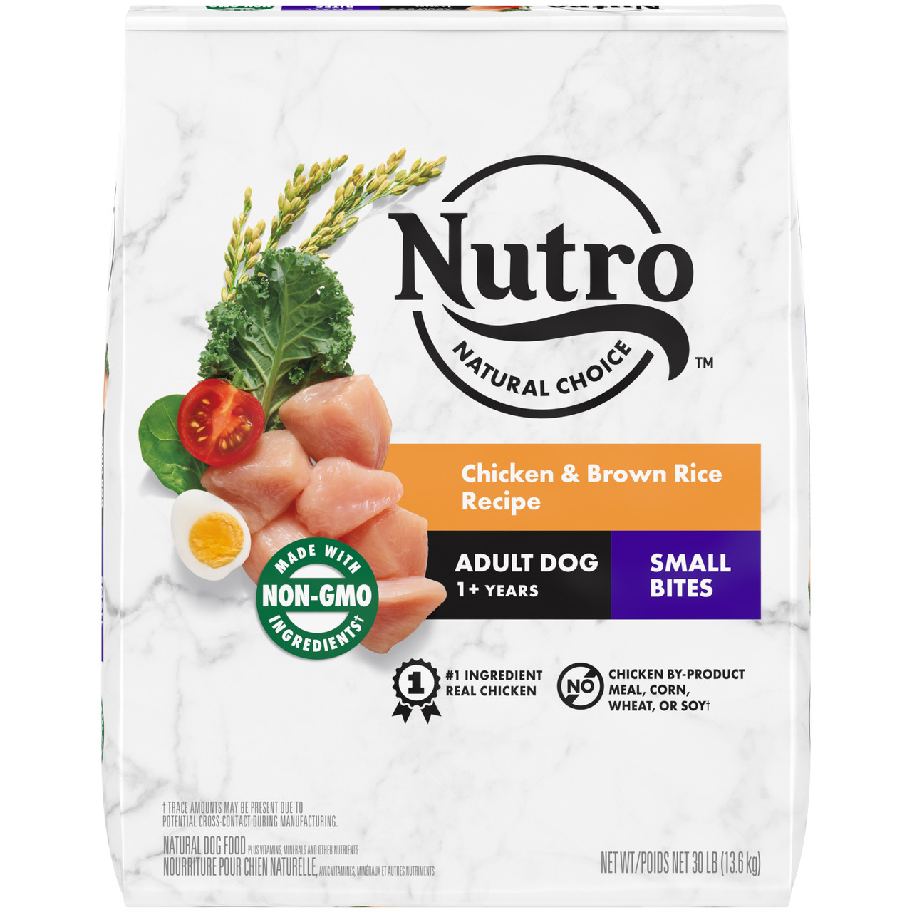 Nutro Natural Choice Small Bites Chicken and Brown Rice Adult Dog Food， 30 Lbs.