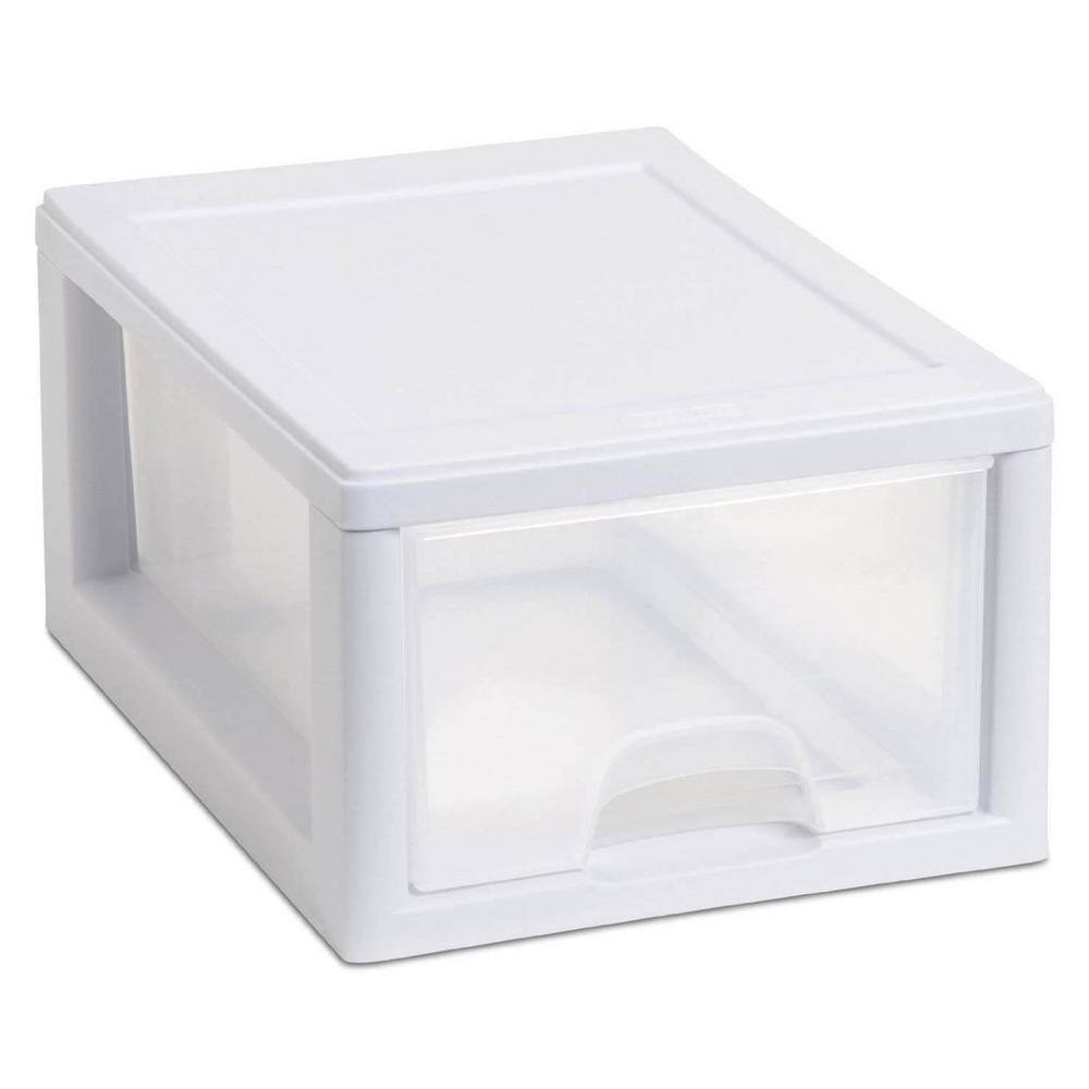 Sterilite Small Box 6 qt. Modular Stacking Storage Drawer Container Closet (6-Pack) 6 x 20518006