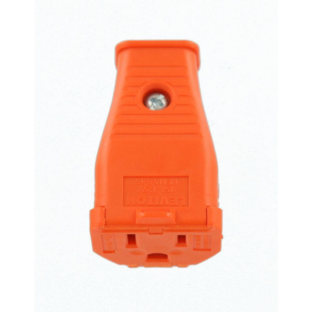 Leviton 15 Amp 125-Volt 3-Wire Grounding Connector Orange 3W102-OR