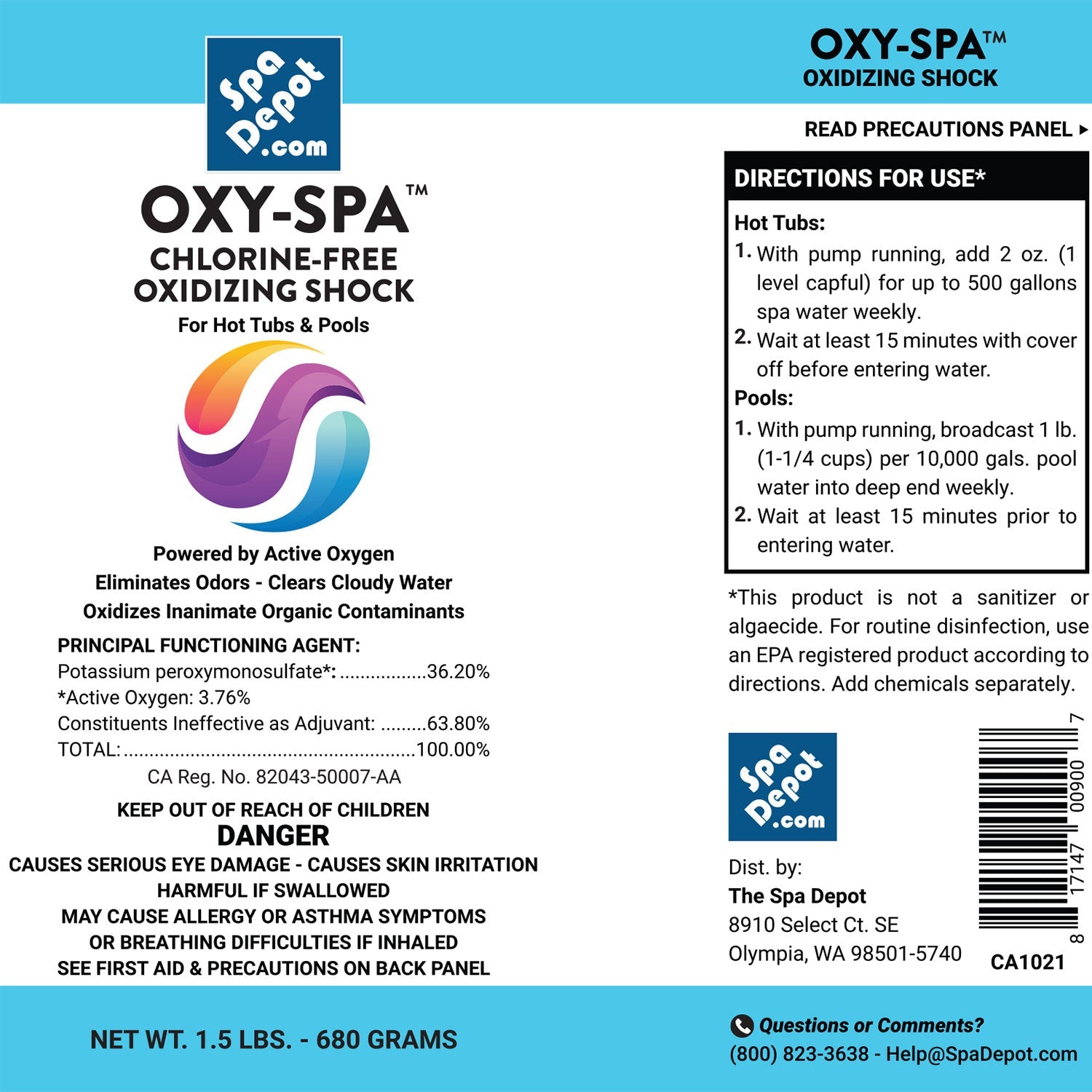 Spa Depot Oxy-Spa Chlorine-Free Hot Tub & Pool Shock - 2-Pack (3 lbs. Total)