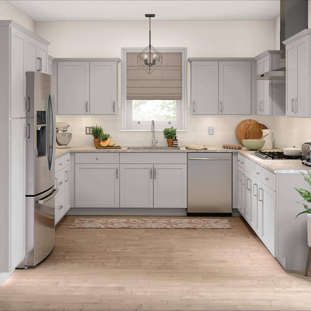 Hampton Bay Westfield Dusk Gray Shaker Stock Blind Corner Base Kitchen Cabinet (36 in. W x 23.75 in. D x 35 in. H) F12SCB36R