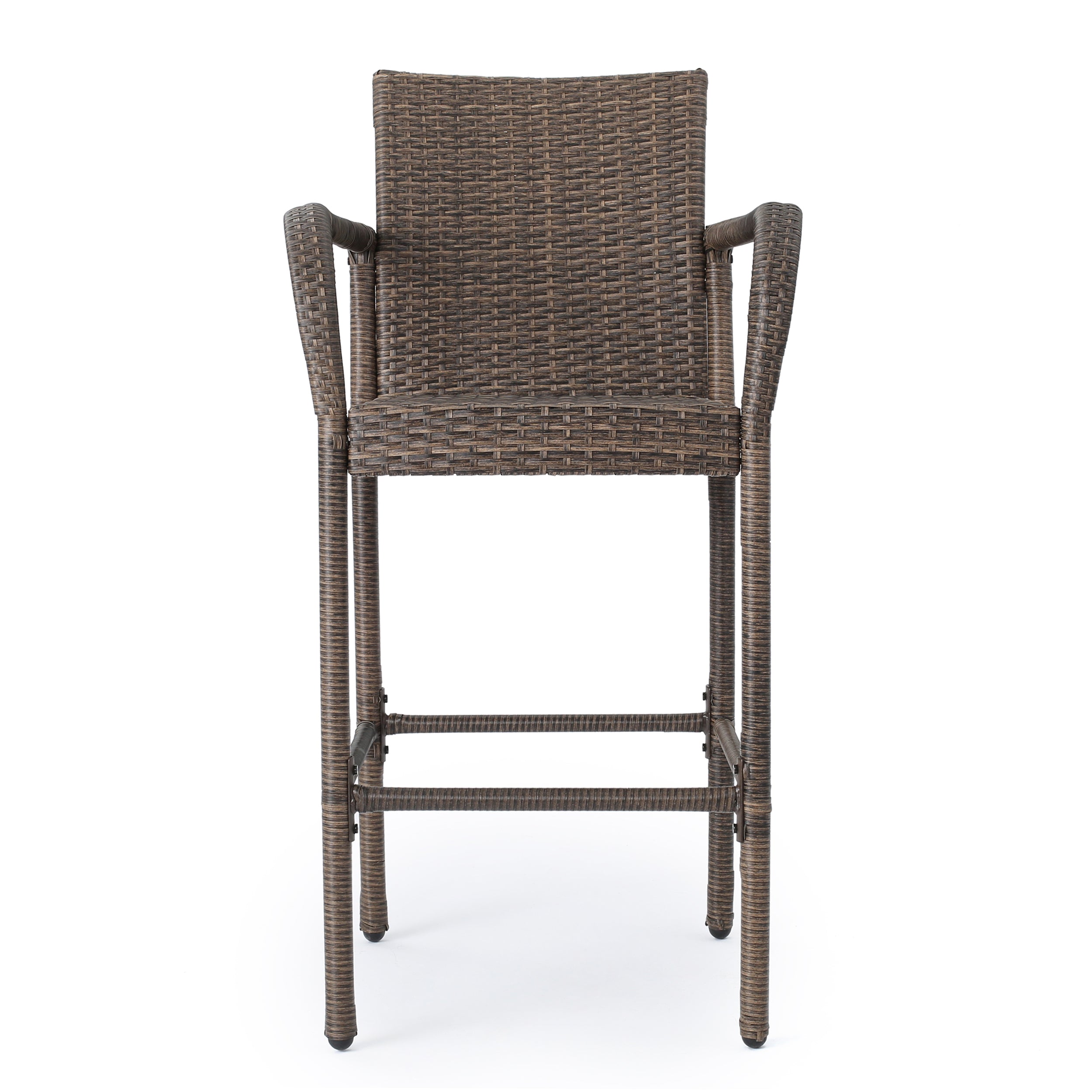 Conquista 30-Inch Outdoor Mix Mocha Wicker Barstool