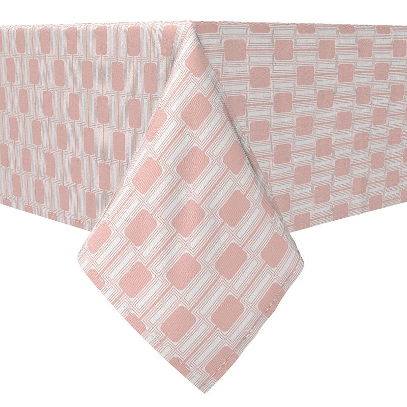 Square Tablecloth， 100% Cotton， 60x60， Pink Retro Modern