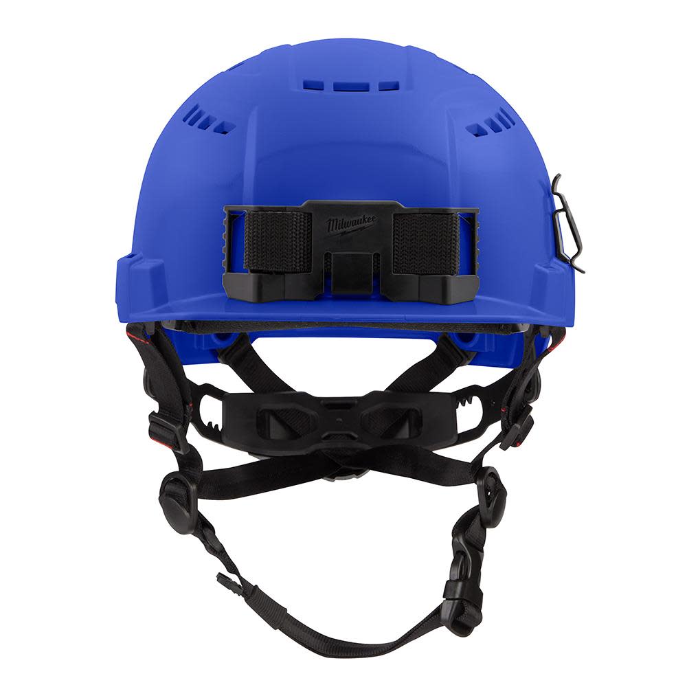 Milwaukee Blue Front Brim Vented Helmet with BOLT Class C