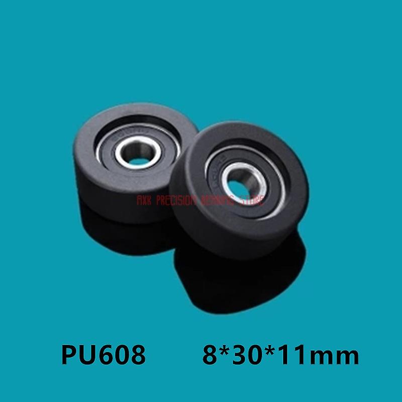 Top Fashion Rushed Plastic Bearing 8*30*11mm 608 Coated Box Pulley Polyurethane Rubber Wheels Pu