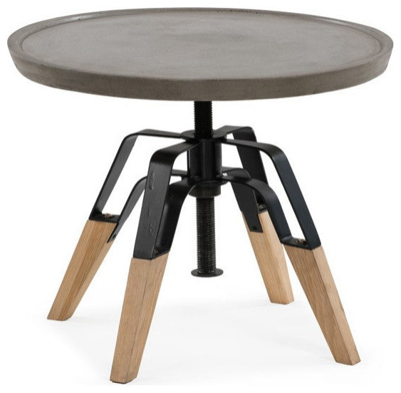 Anatole Modern Concrete and Oak End Table   Industrial   Side Tables And End Tables   by V.S.D Furniture  Houzz