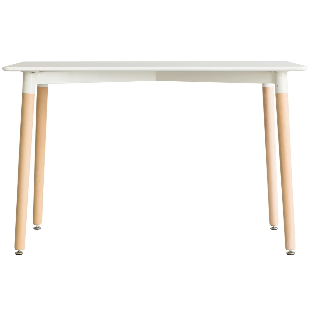 4 Ft. Dining Table with White Tabletop and Solid Beech Wood Legs