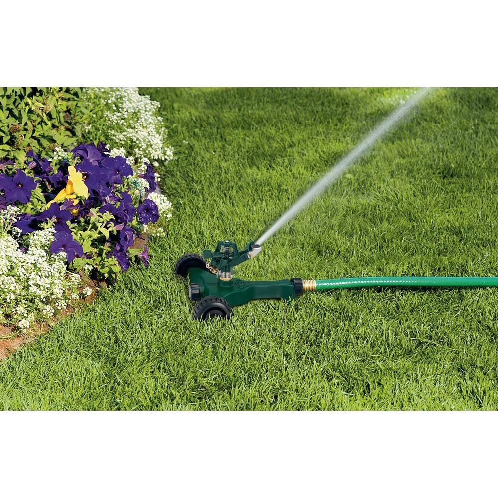 Orbit 20106 sq. ft. Zinc Impact Sprinkler with Plastic Wheel Base 27904