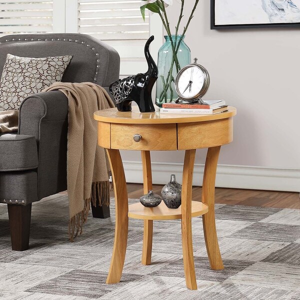 Copper Grove Round End Table with Drawer