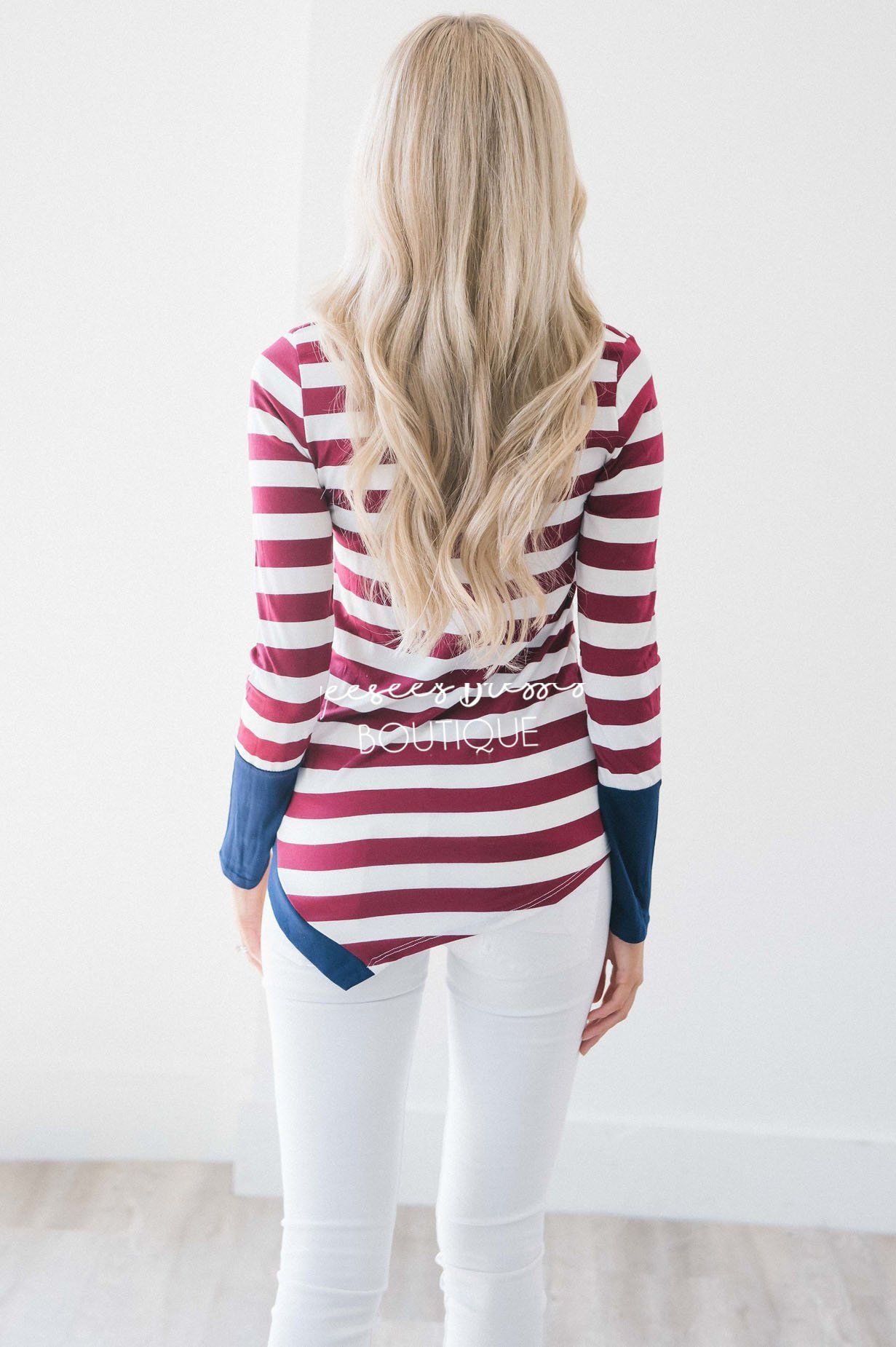 Cutie Stripes & Buttons Top