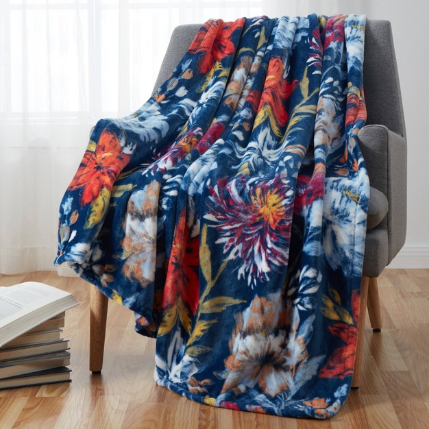 Oversized Danny Floral Plush Throw Blanket Vcny Home