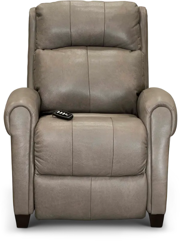 Saturn Beige Leather-Match Zero Gravity Power Recliner