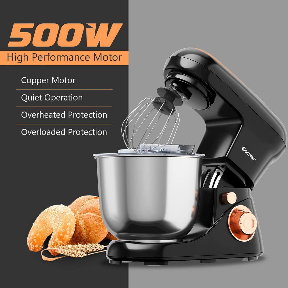 Costway 5.3 qt. 6-Speed Black Stand Mixer EP24831BK