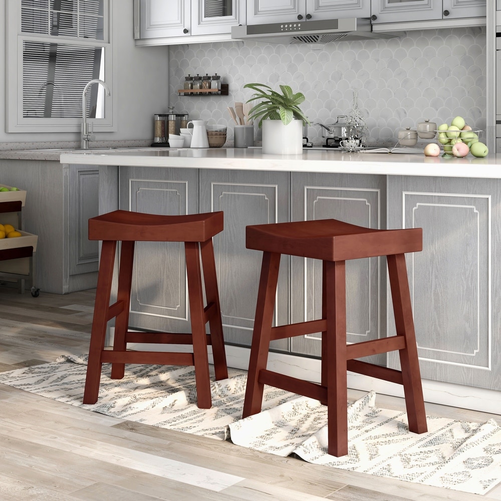 Howler Transitional 24 inch Saddle Stool (Set of 2) by Furniture of America