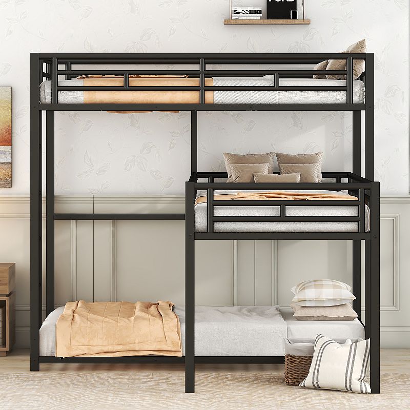 Merax L-shaped Metal Triple Twin Size Bunk Bed