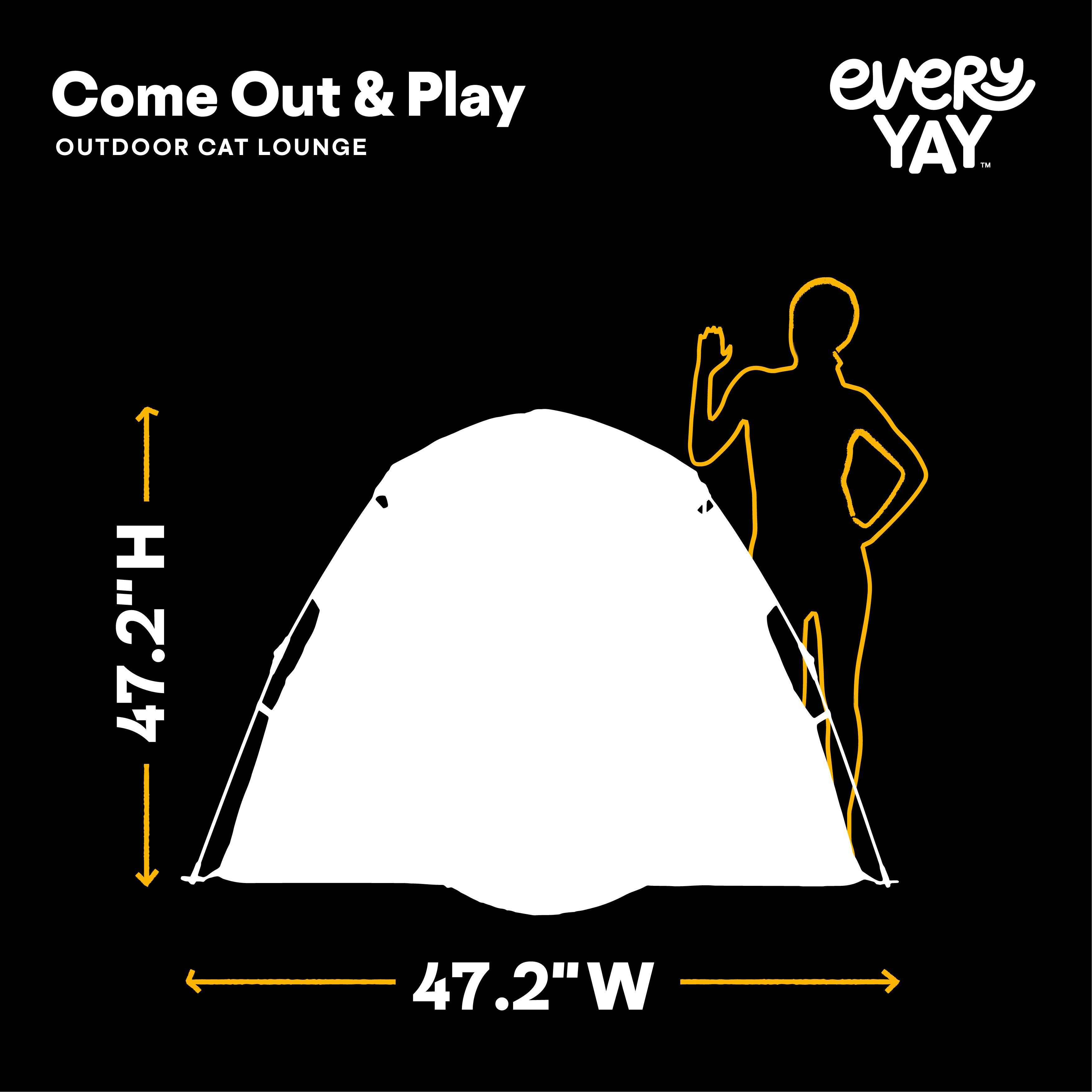 EveryYay Come Out  Play Outdoor Cat Lounge with Tent， 63