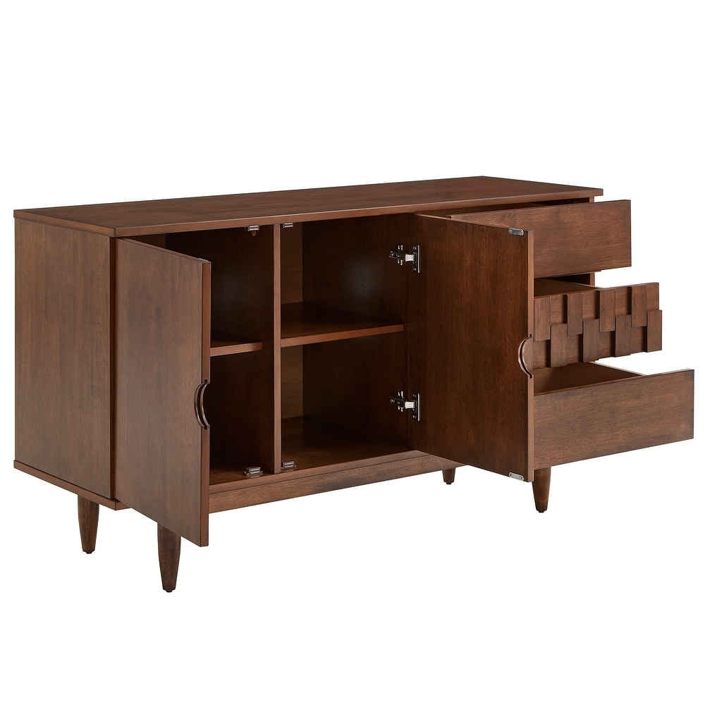 Kieran Mid Century Wood 2 Door and 3 Drawer Server by iNSPIRE Q Modern