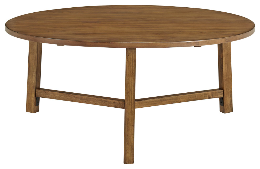 Alaterre 44 inch Newbury Round Coffee Table  Pecan   Modern   Coffee Tables   by Trademark Global  Houzz