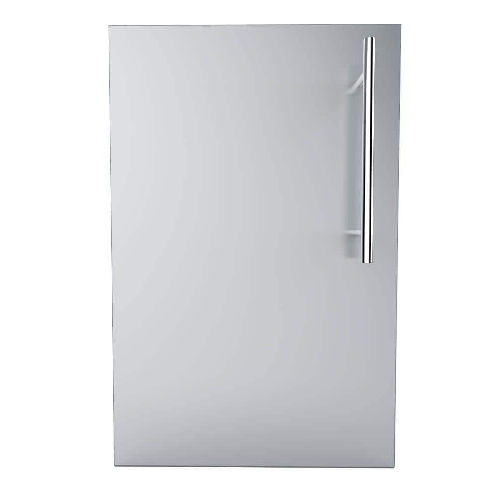 Sunstone Designer Series Raised Style 15 in. 304 Stainless Steel Single Door with Left Swing Shelf DE-DVL15