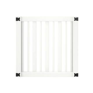 Veranda 4 ft. W x 4 ft. H White Vinyl Lafayette Fence Gate Kit 118680