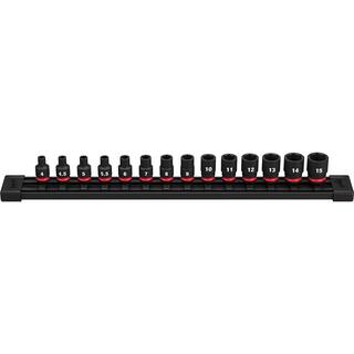 MW SHOCKWAVE 14 in. Drive Metric 6 Point Impact Socket Set (14-Piece) 49-66-7002