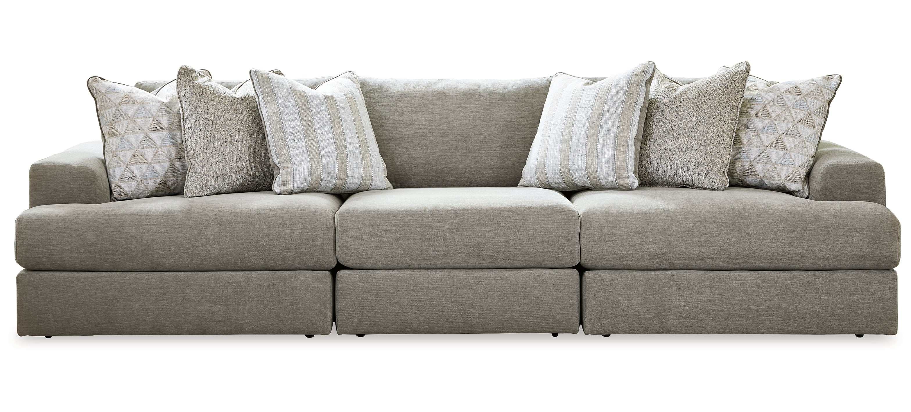 (Online Special Price) Avaliyah Ash Gray Chenille 3pc Sectional Sofa