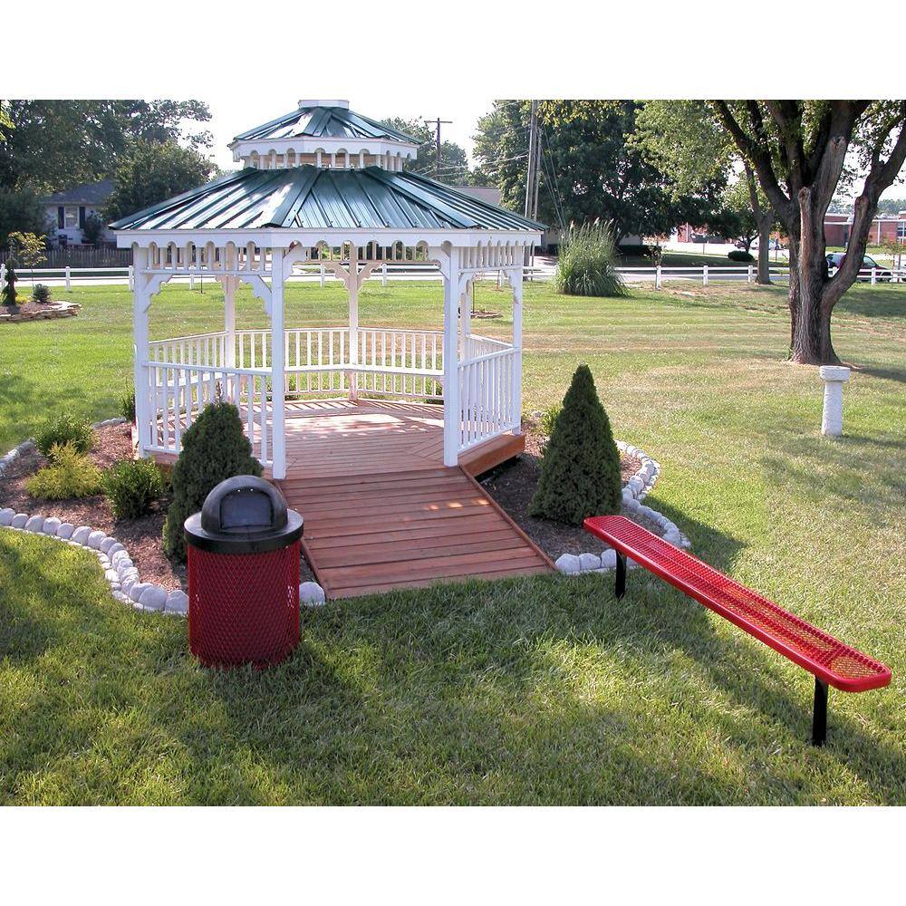 Ultra Play 6 ft. Diamond Red Commercial Park Bench without Back Surface Mount PBK942S-V6R