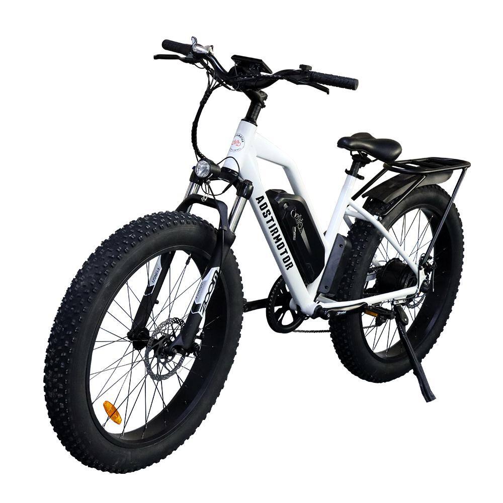 26 in. 750-Watt Camouflage Electric Bike in White ST713B-152