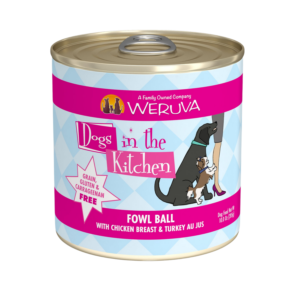 Weruva Dogs in the Kitchen Fowl Ball Chicken and Turkey Au Jus Grain Fre