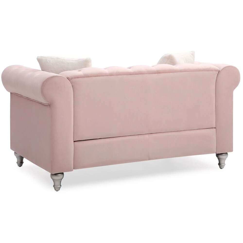 Raisa Microsuede Velvet Tufted Loveseat