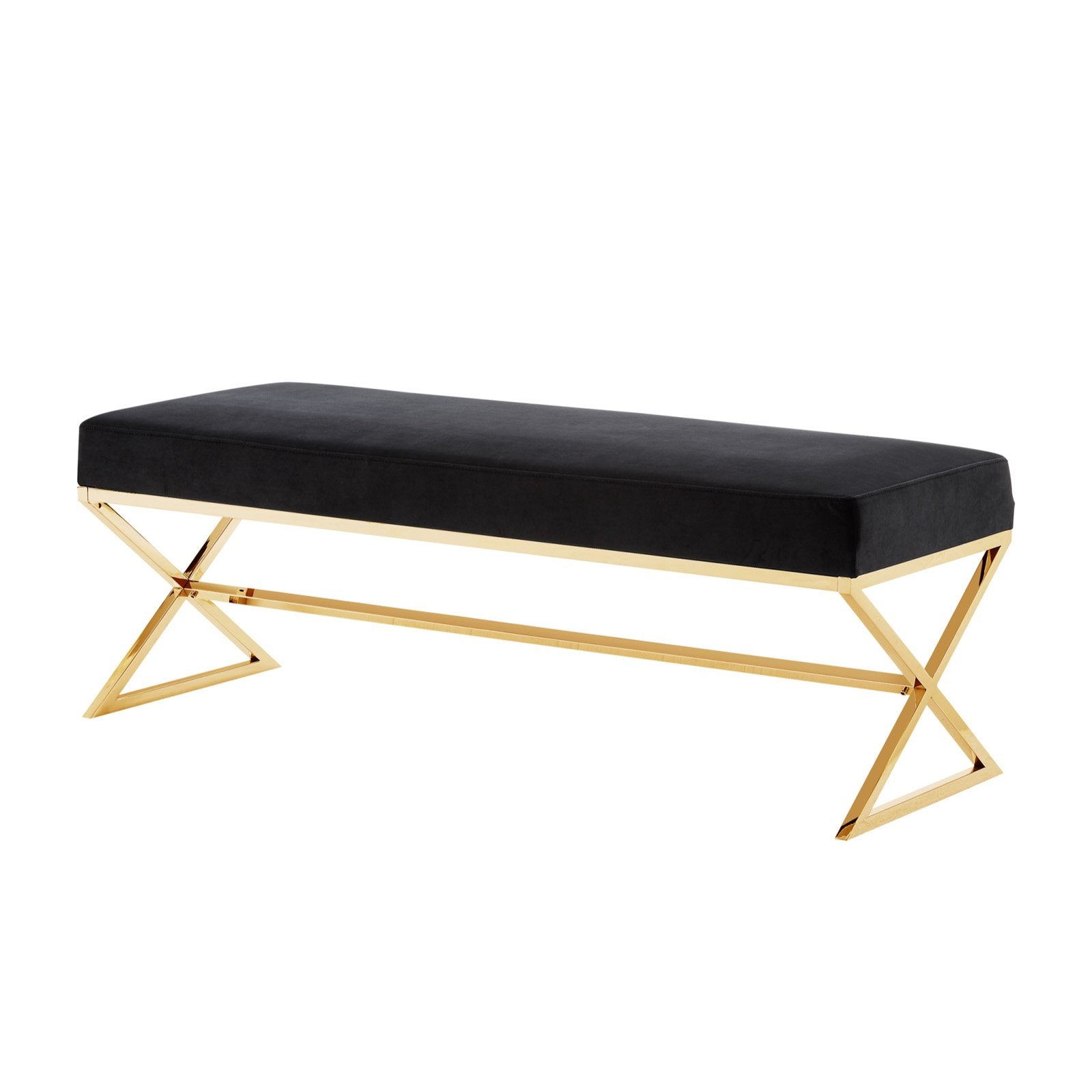 Inspired Home Nicole Velvet Backless Bedroom Bench