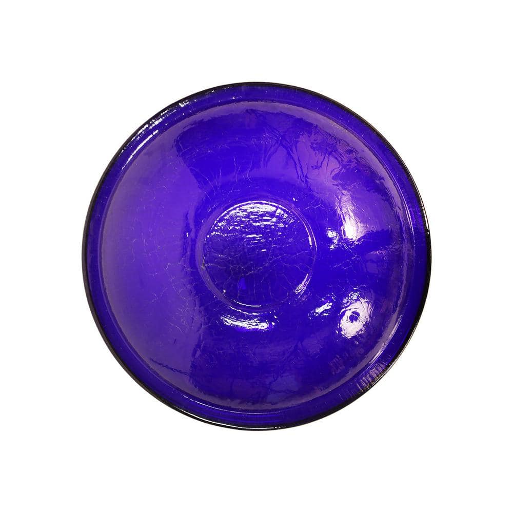 Achla Designs 14 in. Dia Cobalt Blue Reflective Crackle Glass Birdbath Bowl CGB-14CB